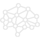 Mindson logo: A geometric brain icon formed by a network of round nodes and connecting vector lines, symbolizing a neural graph or artificial intelligence or people with AI network